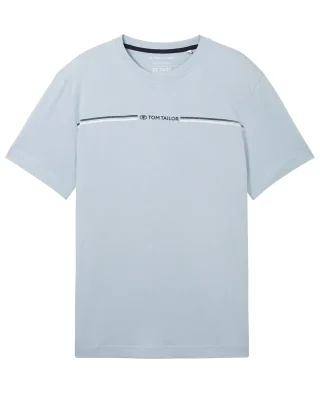 Tom Tailor Majica Logo Print Foggy Blue