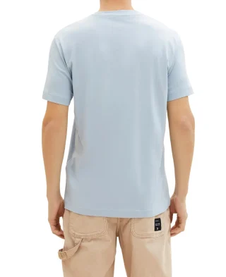 Tom Tailor Majica Logo Print Foggy Blue - Image 3