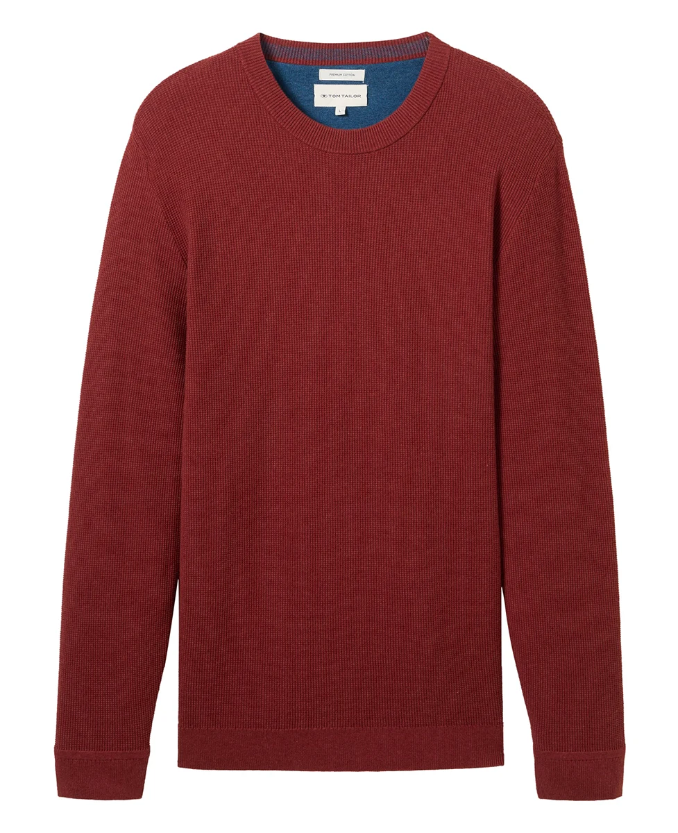 Tom Tailor Džemper Textured Round Neck Sweater