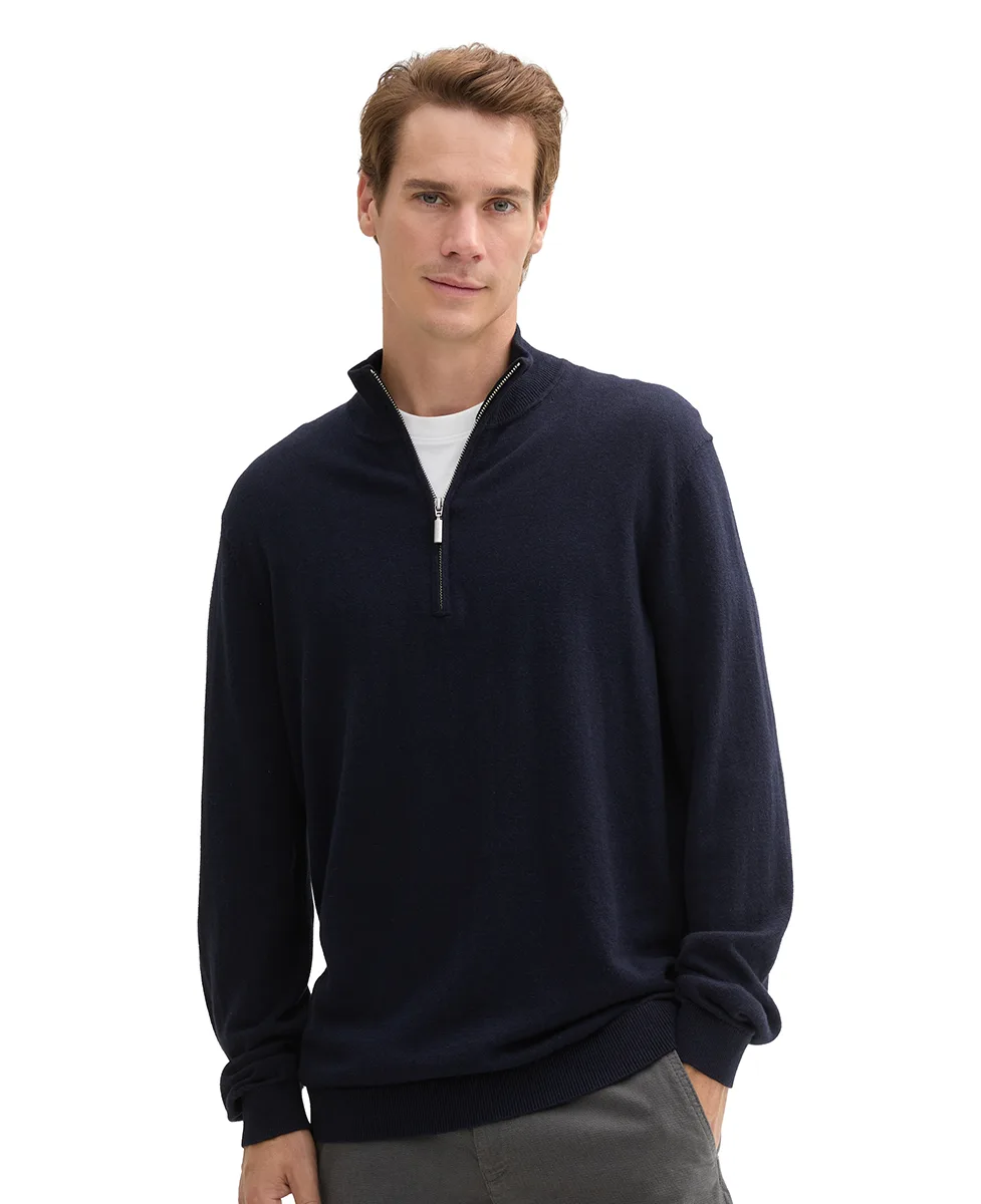 Tom Tailor Džemper Troyer Knit Sweater - Image 3