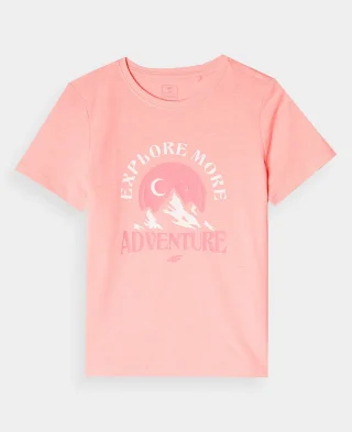 4F Girl's T-shirt With Print Salmon