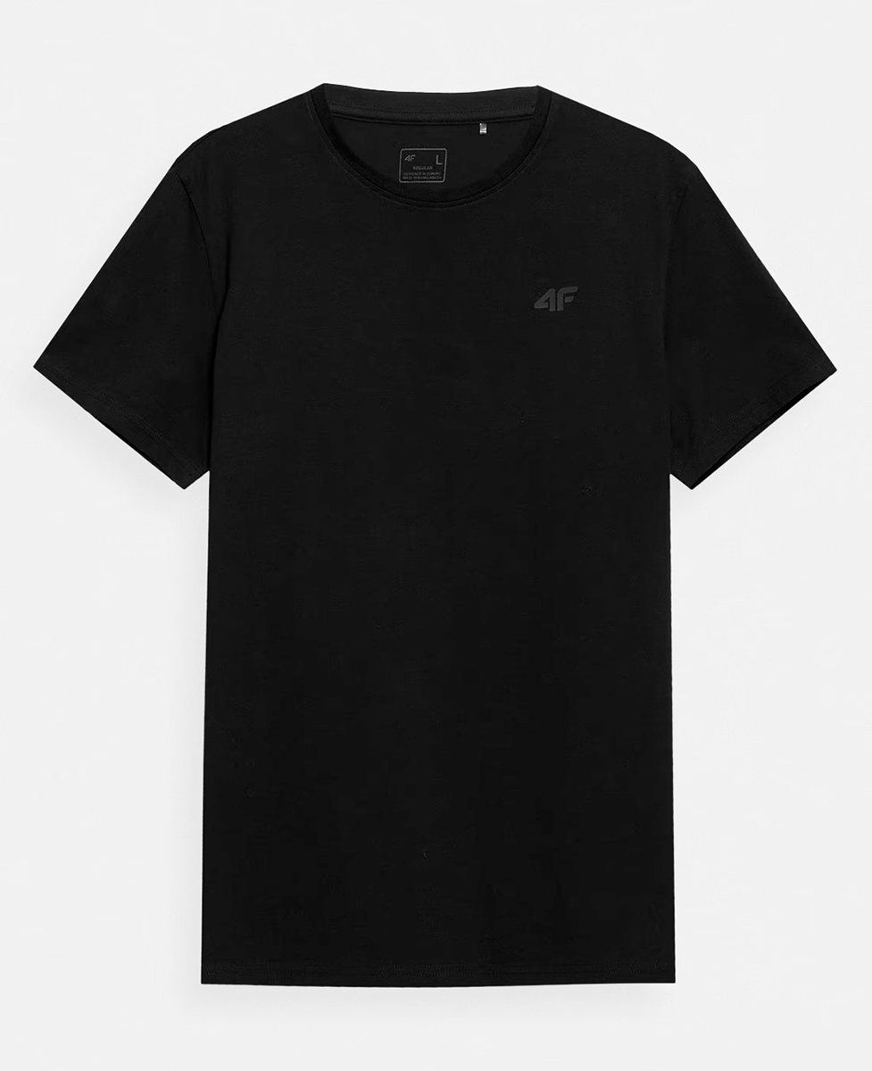 4F Majica Regular Plain T-shirt Black