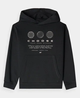 4F Dukserica Boy's Pullover Hoodie Black