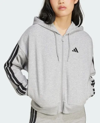 Alternative view of Adidas Dukserica Essentials 3-Stripes French Terry Full-Zip Hoodie