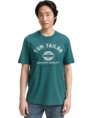Tom Tailor Majica Basic With Logo Print - Image 4