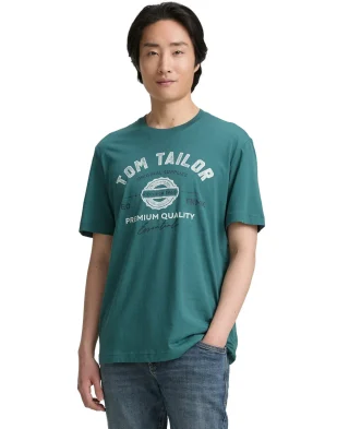 Tom Tailor Majica Basic With Logo Print