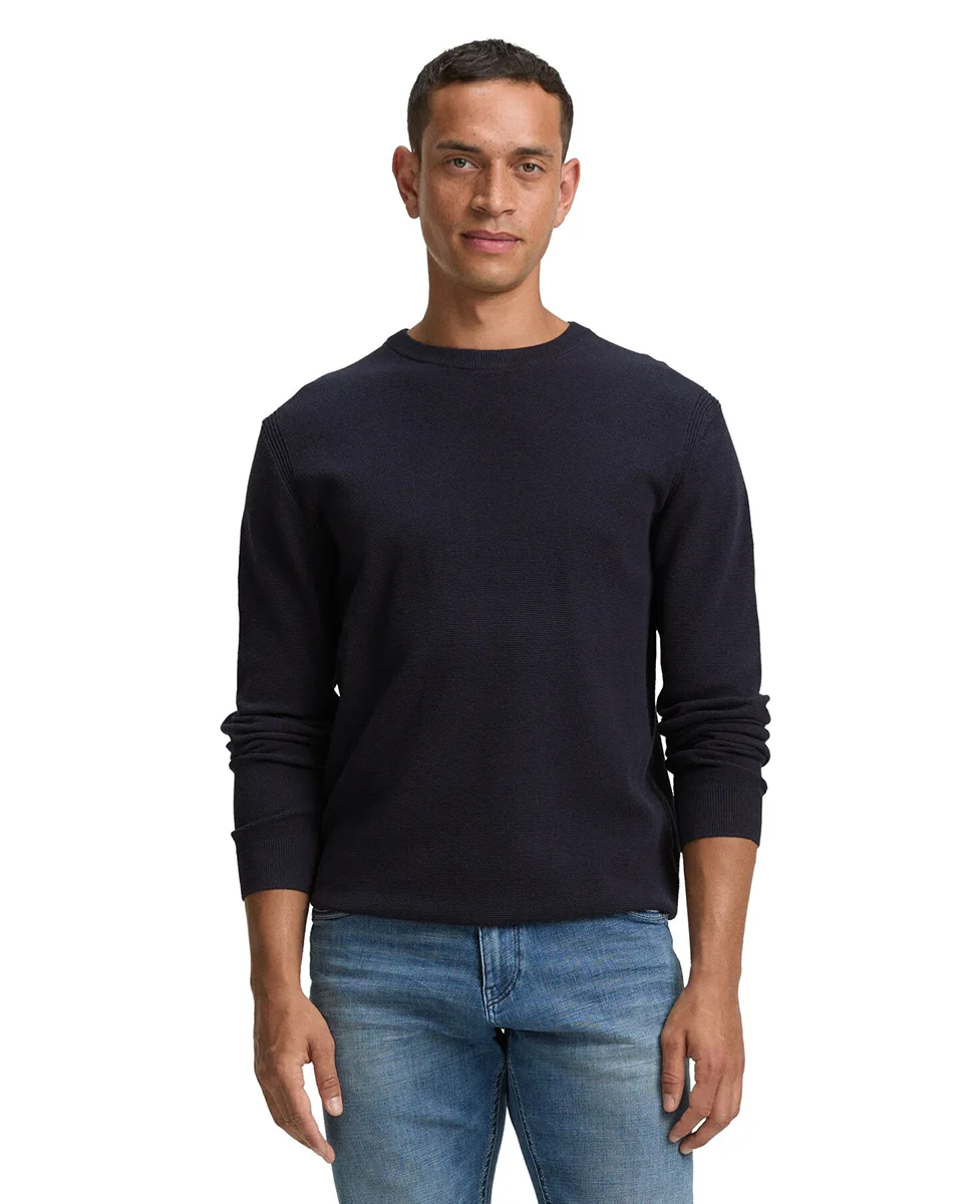 Tom Tailor Džemper Structured Crewneck Knit