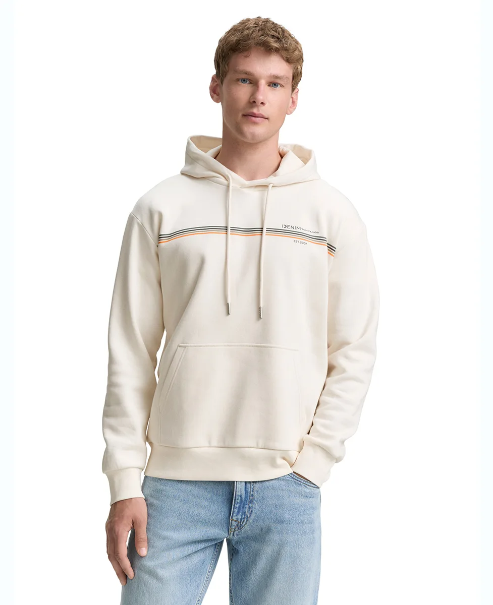 Tom Tailor Dukserica Hoodie Sweatshirt with Print