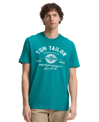 Tom Tailor Majica Basic With Logo Print