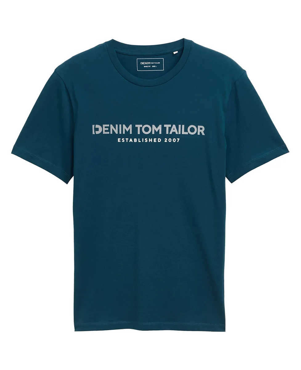 Tom Tailor Majica Basic with Logo Print - Image 3