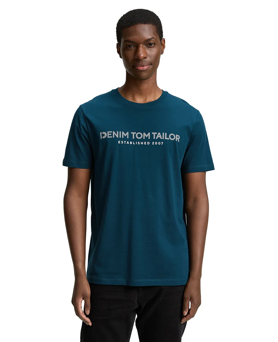 Tom Tailor Majica Basic with Logo Print