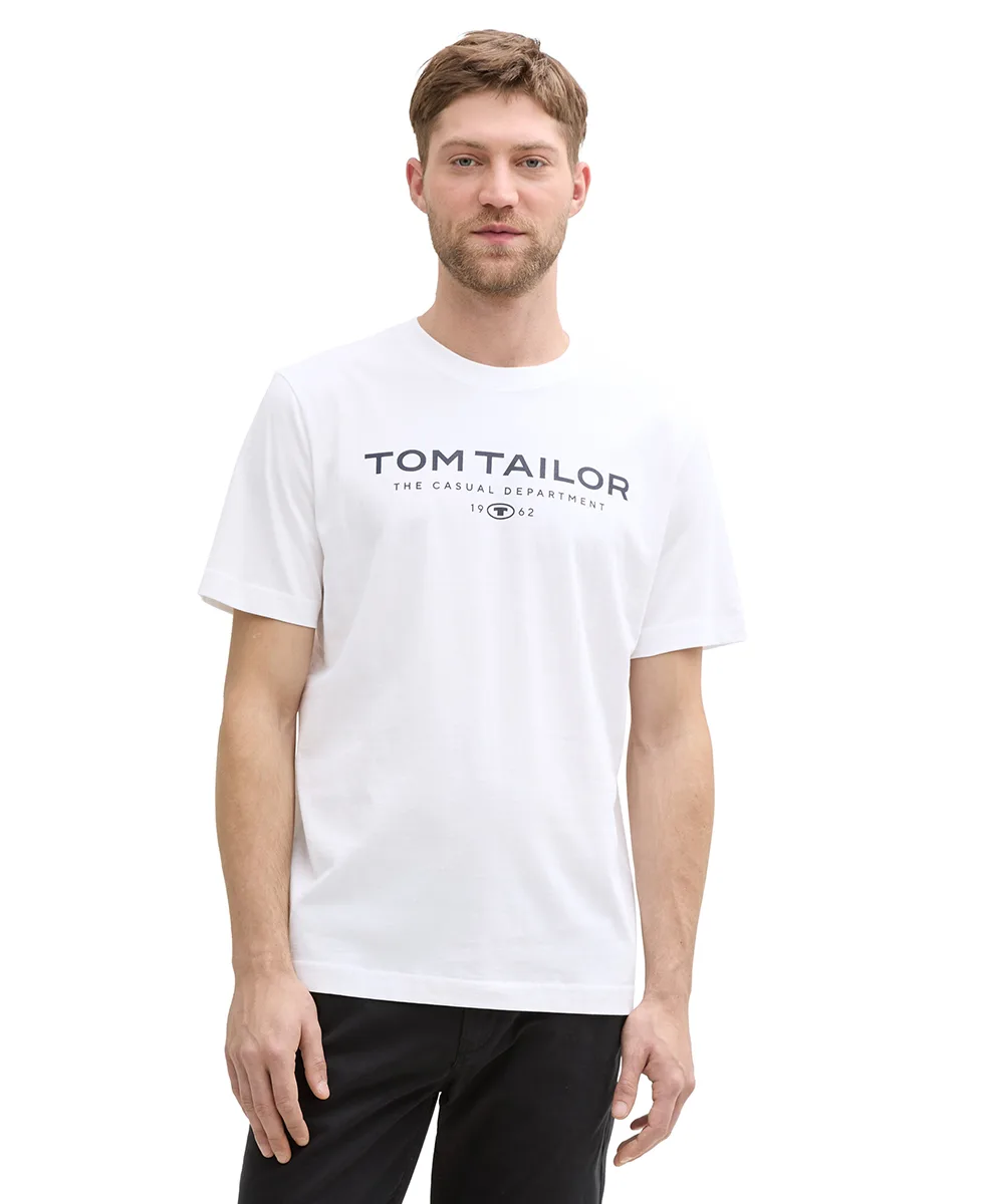 Tom Tailor Majica Basic with Logo Print