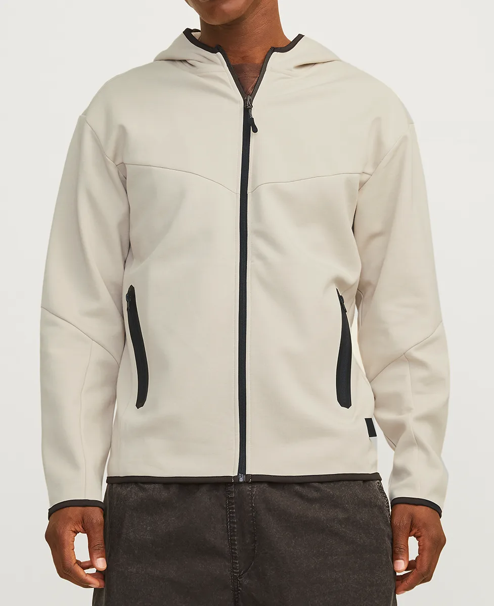 Jack and Jones Dukserica Plain Zip Moonbeam - Image 2