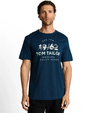 Tom Tailor Majica Basic With Logo Print