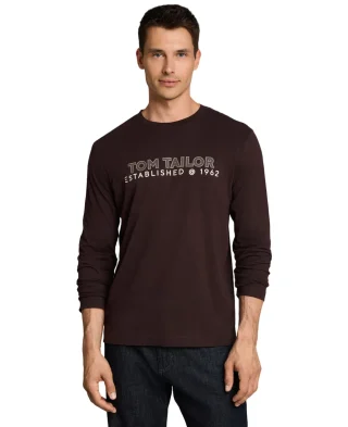 Tom Tailor Majica Long-sleeved with Logo Print